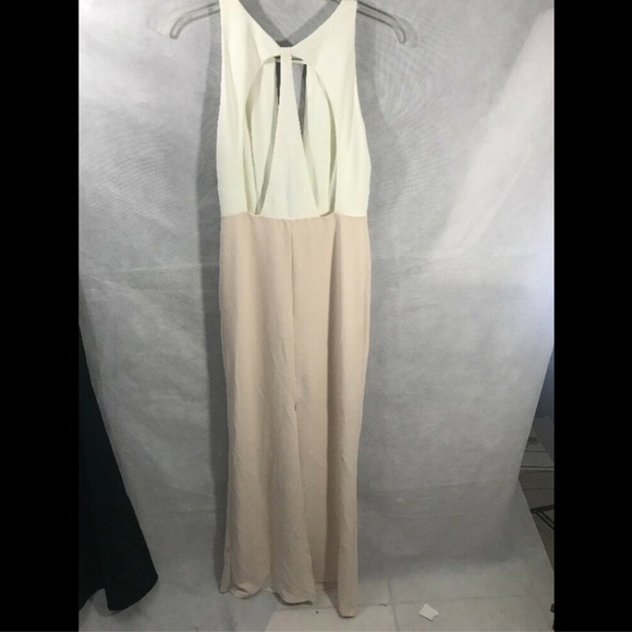 NWT ABS‎ by Allen Schwartz Two-Tone Cutout Maxi Gown Ivory-Pink [SZ Medium ] - Picture 6 of 8